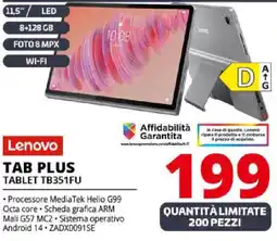 Comet Lenovo TAB PLUS TABLET TB351FU offerta