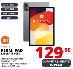 Comet xiaomi REDMI PAD TABLET SE 60EU offerta