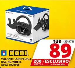 Comet HORI VOLANTE CON PEDALI RACING WHEEL APEX 1079965 offerta