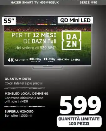 Comet HAIER SMART TV H55M90EUX SERIE M90 offerta
