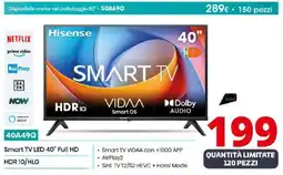 Comet Hisense Smart TV LED 40" Full HD HDR 10/HLG offerta