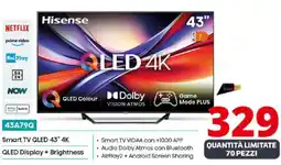Comet Hisense Smart TV QLED 43" 4K QLED Display + Brightness offerta