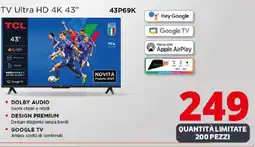 Comet TCL TV Ultra HD 4K 43"43P69K offerta