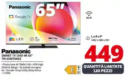 Comet Panasonic SMART TV UHD 4K 65" TN-65W70AEZ offerta