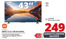 Comet xiaomi SMART TV 43" UHD 4K 43APRO offerta