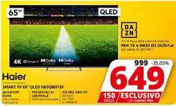 Comet Haier SMART TV 65" QLED H65Q80FUX offerta