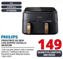 Comet PHILIPS FRIGGITRICE AD ARIA CON DOPPIO CESTELLO NA352/00 offerta