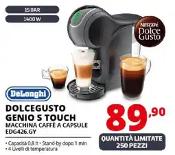 Comet DeLonghi DOLCEGUSTO GENIO S TOUCH MACCHINA CAFFÈ A CAPSULE EDG426.GY offerta