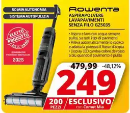 Comet ROWENTA ASPIRAPOLVERE LAVAPAVIMENTI SENZA FILO GZ5035 offerta