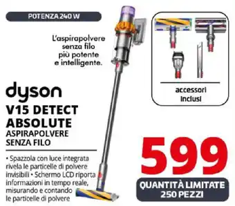 Comet dyson V15 DETECT ABSOLUTE ASPIRAPOLVERE SENZA FILO offerta