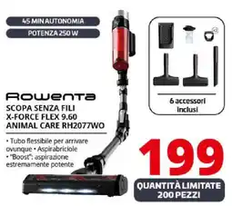 Comet Rowenta SCOPA SENZA FILI X-FORCE FLEX 9.60 ANIMAL CARE RH2077WO offerta