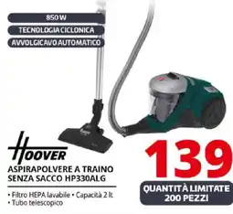 Comet Hoover ASPIRAPOLVERE A TRAINO SENZA SACCO HP330ALG offerta