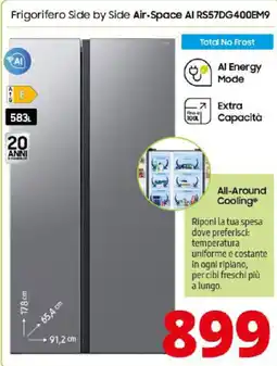 Comet SAMSUNG Frigorifero Side by Side Air-Space Al RS57DG400EM9 offerta