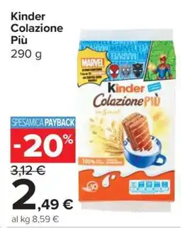 Carrefour KINDER COLAZIONE PIÙ offerta