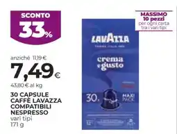 Coop 30 CAPSULE CAFFÈ LAVAZZA COMPATIBILI NESPRESSO offerta