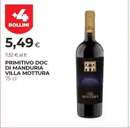 Coop PRIMITIVO DOC DI MANDURIA VILLA MOTTURA offerta