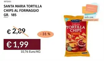 Prezzemolo e Vitale Santa maria tortilla chips al formaggio offerta