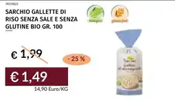 Prezzemolo e Vitale Sarchio gallette di riso senza sale e senza glutine bio offerta