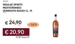 Prezzemolo e Vitale Insulae spirits mediterraneo vermouth rosso offerta