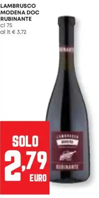 Panorama Lambrusco modena doc rubinante offerta