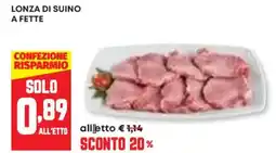 Panorama Lonza di suino a fette offerta