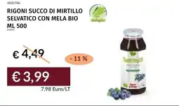 Prezzemolo e Vitale Rigoni succo di mirtillo selvatico con mela bio offerta