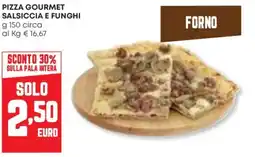 Panorama Pizza gourmet salsiccia e funghi offerta