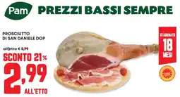 Panorama Prosciutto di san daniele dop PAM offerta