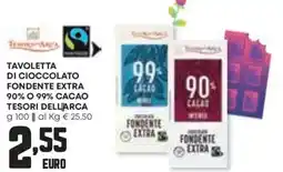 Panorama Tavoletta di cioccolato fondente extra 90% o 99% cacao offerta