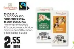Panorama Tavoletta di cioccolato fondente extra TESORI DELL'ARCA offerta