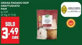 Panorama Grana padano dop grattugiato PAM offerta