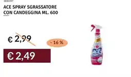 Prezzemolo e Vitale Ace spray sgrassatore con candeggina offerta