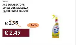 Prezzemolo e Vitale Ace sgrassatore spray cucina senza candeggina offerta