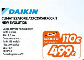 Expert Daikin Climatizzatore ATXC25CARXCCKIT New Evolution offerta