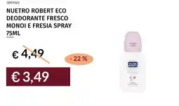 Prezzemolo e Vitale Nuetro robert eco deodorante fresco monoi e fresia spray offerta
