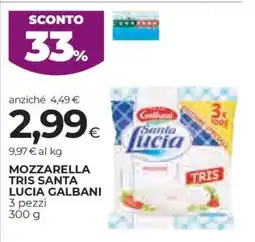 Coop MOZZARELLA TRIS SANTA LUCIA GALBANI offerta