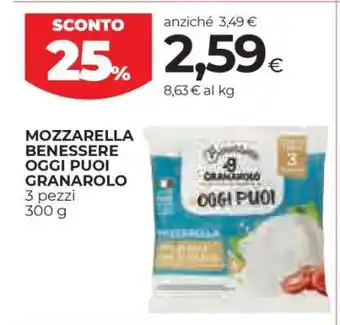 Coop MOZZARELLA BENESSERE OGGI PUOI GRANAROLO offerta