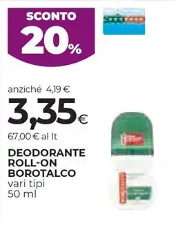 Coop Deodorante Roll On Borotalco offerta