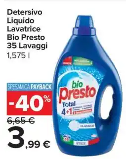 Carrefour Detersivo Liquido Lavatrice Bio Presto 35 Lavaggi offerta