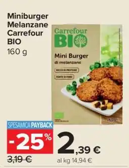 Carrefour Miniburger Melanzane Carrefour Bio offerta