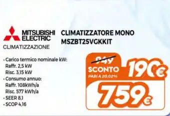 Expert Mitsubishi Electric Climatizzatore Mono MSZBT25VGKKIT offerta