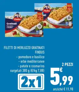 Conad Filetti di merluzzo gratinati FINDUS offerta