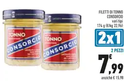Conad Filetti di tonno CONSORCIO offerta