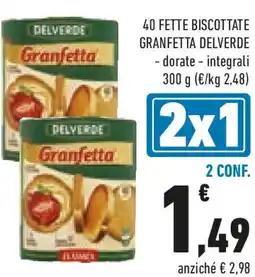 Conad 40 fette biscottate granfetta DELVERDE offerta