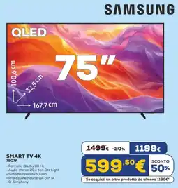Euronics SAMSUNG SMART TV 4K 75Q7F offerta