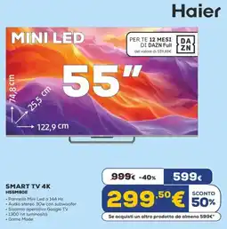 Euronics Haier SMART TV 4K H55M90E offerta