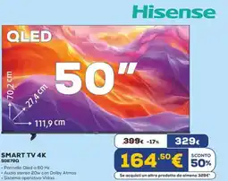 Euronics Hisense SMART TV 4K 50E79Q offerta