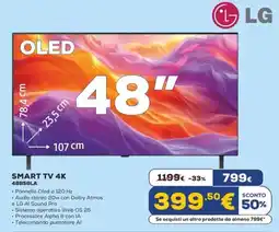 Euronics LG SMART TV 4K 48B56LA offerta