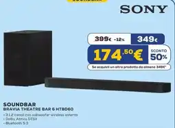 Euronics SONY SOUNDBAR BRAVIA THEATRE BAR 6 HTBD60 offerta