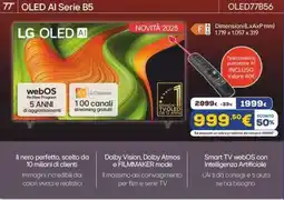 Euronics LG 77" OLED AI Serie B5 OLED77B56 offerta